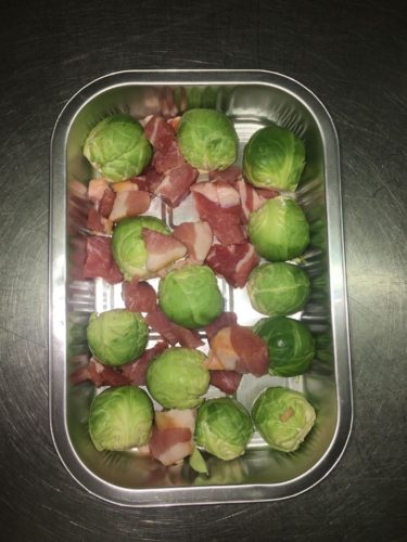Brussel Sprouts & Bacon Lardons Ready to Roast